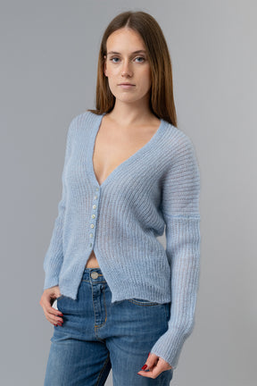 HALLEY | Cardigan in Mohair, Seta e Lurex