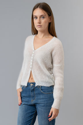 HALLEY | Cardigan in Mohair, Seta e Lurex