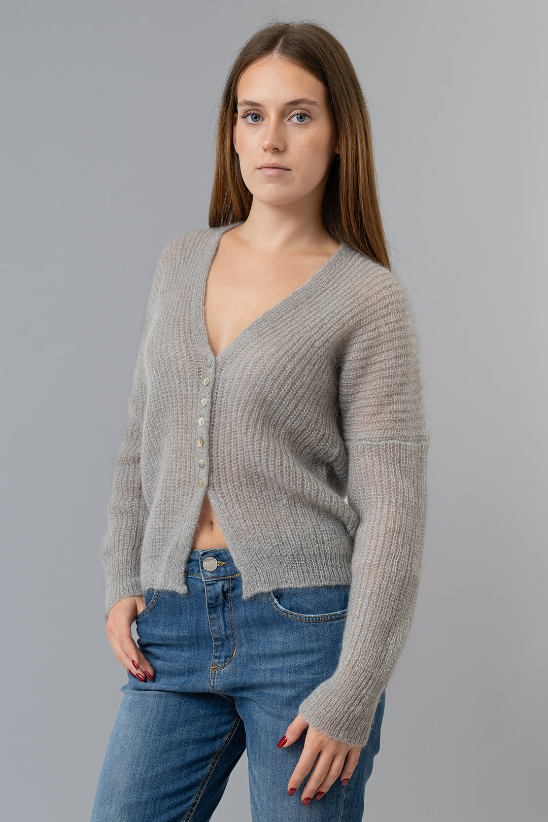 HALLEY | Cardigan in Mohair, Seta e Lurex