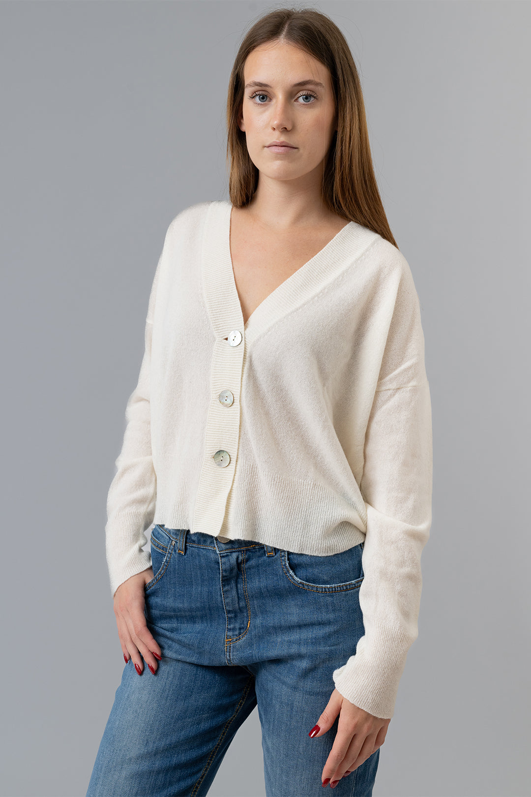 GENNY | Cardigan in Cashmere, Merino e Viscosa