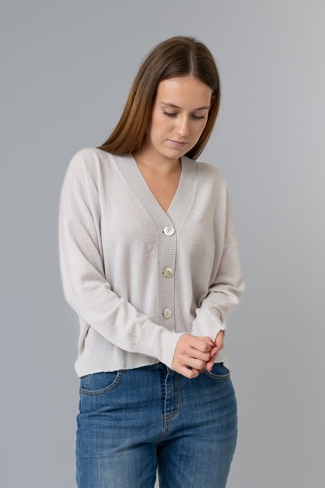 GENNY | Cardigan in Cashmere, Merino e Viscosa