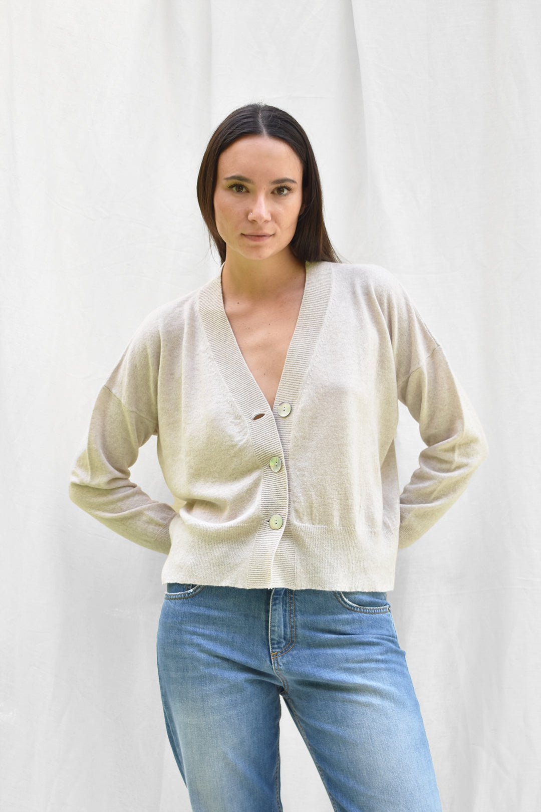 GENNY | Cardigan in Cashmere, Lana Merinos e Viscosa