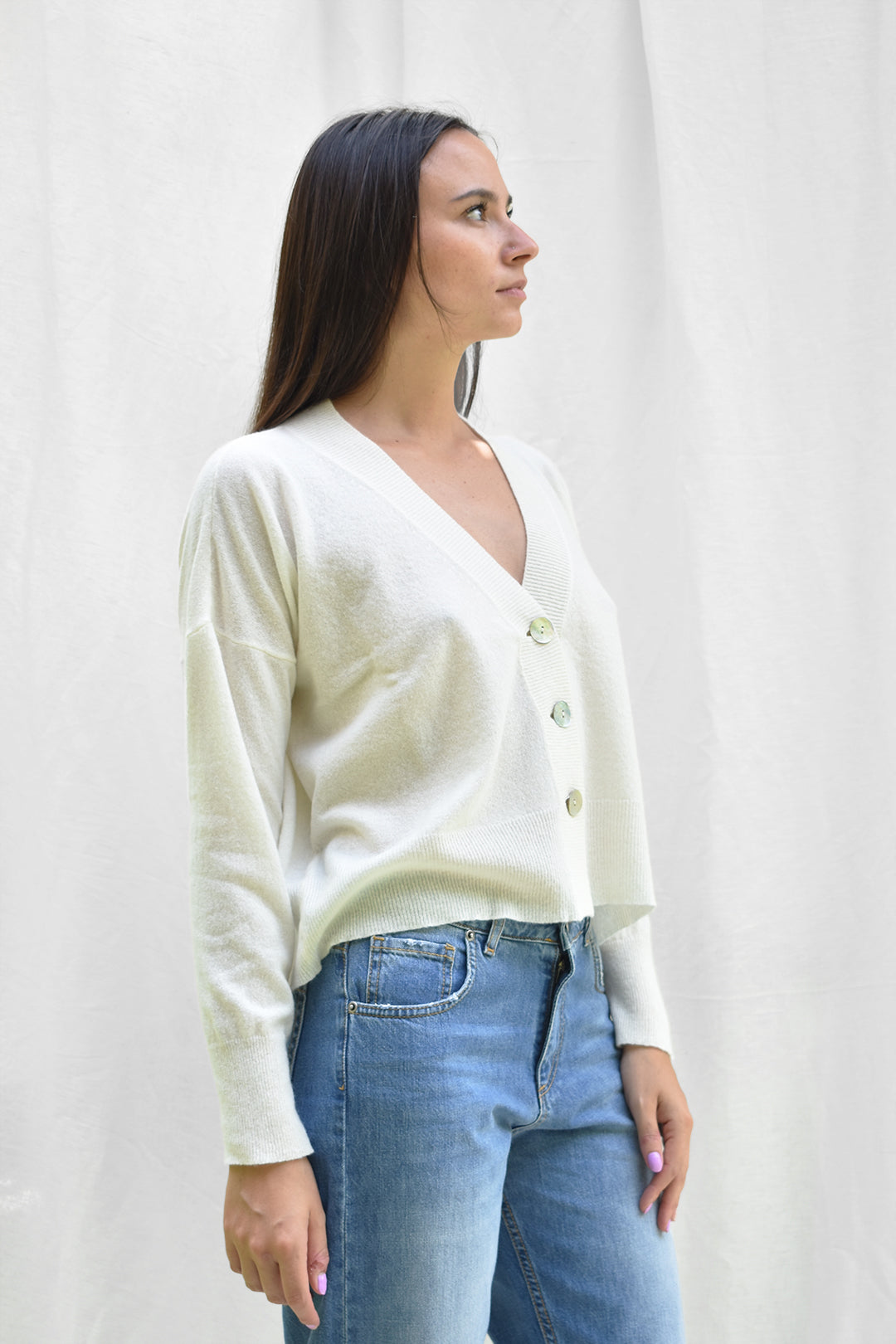 GENNY | Cardigan in Cashmere, Lana Merinos e Viscosa